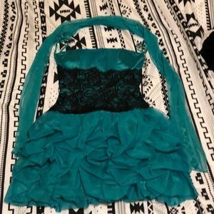 Mini turquoise dress